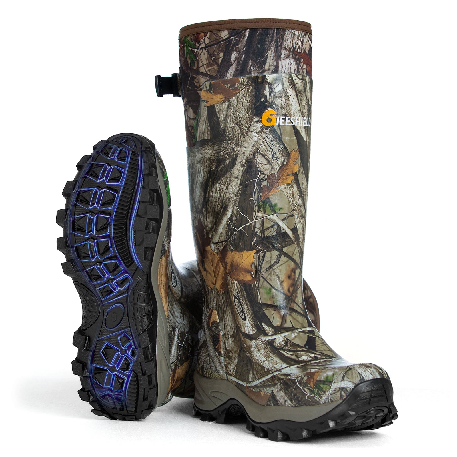 GIEESHIELD Rubber Boots for Men & Women – Ultra-Light Waterproof 6mm Neoprene Insulated Boots with Anti-Slip Sole, Warm Hunting & Rain Boots for Farming, Snow, Mud