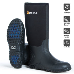 GIEESHIELD Rubber Boots for Men And Women,Waterproof Insulated Hunting & Work Boots with Steel Shank, Durable Anti-Slip Outdoor Boots for Farming, Gardening, Fishing, Mud Working