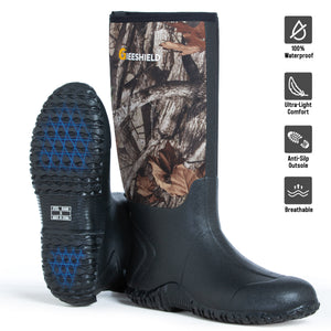 GIEESHIELD Rubber Boots for Men And Women,Waterproof Insulated Hunting & Work Boots with Steel Shank, Durable Anti-Slip Outdoor Boots for Farming, Gardening, Fishing, Mud Working