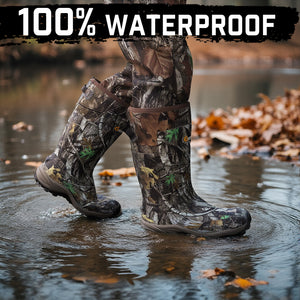 GIEESHIELD Rubber Boots for Men & Women – Ultra-Light Waterproof 6mm Neoprene Insulated Boots with Anti-Slip Sole, Warm Hunting & Rain Boots for Farming, Snow, Mud