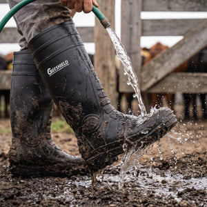 GIEESHIELD PVC Rain Boots for Men And Women – Waterproof Slip-Resistant Rubber Work Boots, Seamless Durable Tall Knee Boots for Agriculture, Gardening, Fishing, Industrial & Outdoor Work