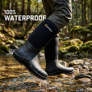 GIEESHIELD Rubber Boots for Men And Women,Waterproof Insulated Hunting & Work Boots with Steel Shank, Durable Anti-Slip Outdoor Boots for Farming, Gardening, Fishing, Mud Working