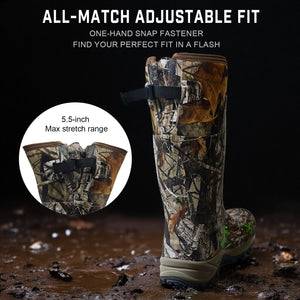 GIEESHIELD Rubber Boots for Men & Women – Ultra-Light Waterproof 6mm Neoprene Insulated Boots with Anti-Slip Sole, Warm Hunting & Rain Boots for Farming, Snow, Mud