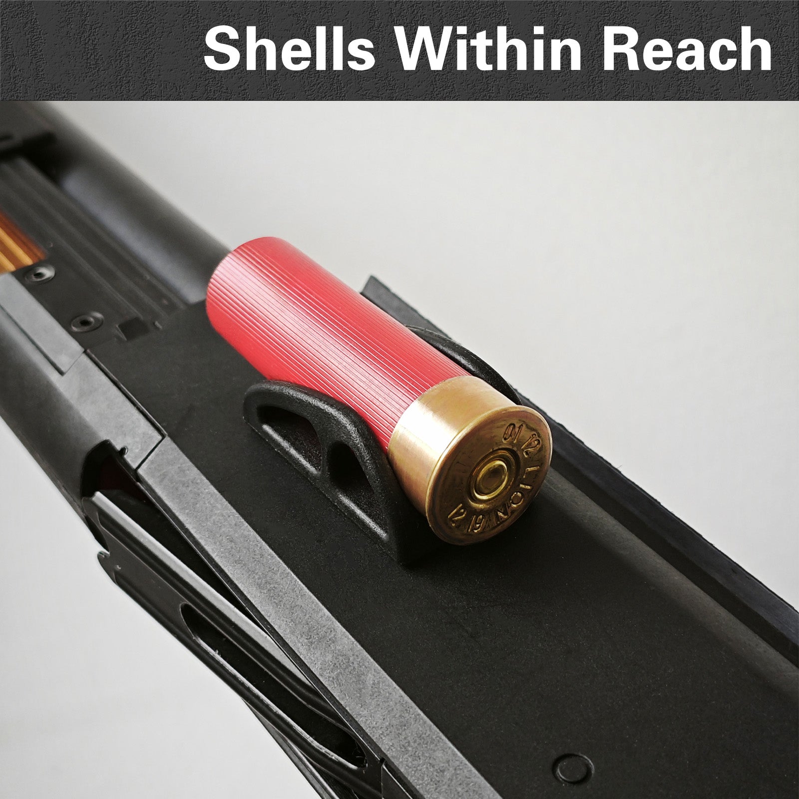 12 Gauge Shotgun Shell Holder – Tactical Ammo Carrier – PA12 Plastic Mount with Screw Hole – Compatible with Most 12GA Shotguns – Durable Shell Rack for Hunting and Range