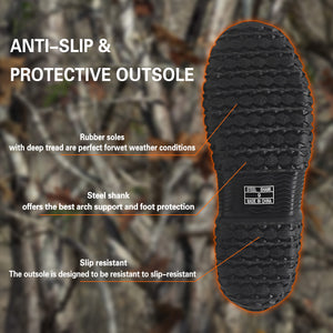 GIEESHIELD Rubber Boots for Men And Women,Waterproof Insulated Hunting & Work Boots with Steel Shank, Durable Anti-Slip Outdoor Boots for Farming, Gardening, Fishing, Mud Working