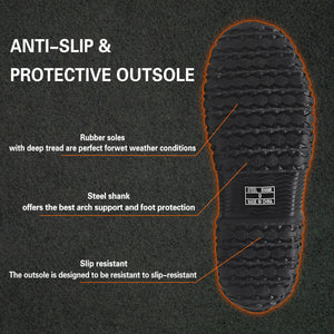 GIEESHIELD Rubber Boots for Men And Women,Waterproof Insulated Hunting & Work Boots with Steel Shank, Durable Anti-Slip Outdoor Boots for Farming, Gardening, Fishing, Mud Working