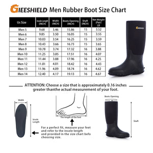 GIEESHIELD Rubber Boots for Men And Women,Waterproof Insulated Hunting & Work Boots with Steel Shank, Durable Anti-Slip Outdoor Boots for Farming, Gardening, Fishing, Mud Working