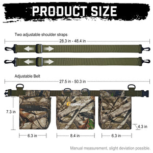 Hunting Belt with Shoulder Strap, Quick-Release Game Belt with Shell Pouch & Bottle Holder for Dove Hunting