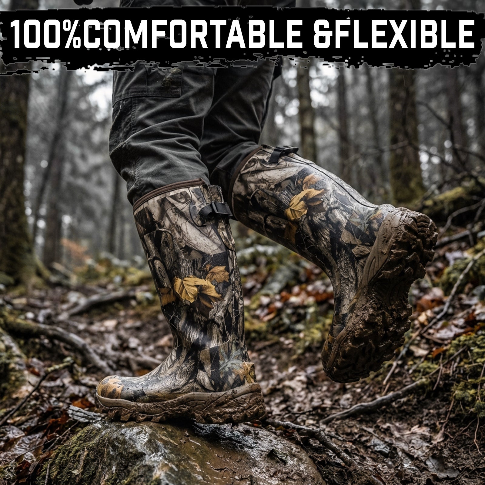GIEESHIELD Rubber Boots for Men & Women – Ultra-Light Waterproof 6mm Neoprene Insulated Boots with Anti-Slip Sole, Warm Hunting & Rain Boots for Farming, Snow, Mud