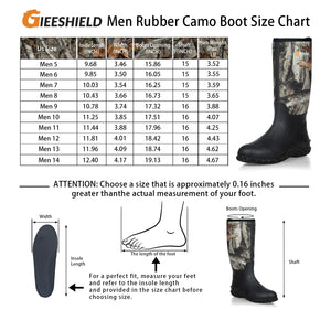 GIEESHIELD Rubber Boots for Men And Women,Waterproof Insulated Hunting & Work Boots with Steel Shank, Durable Anti-Slip Outdoor Boots for Farming, Gardening, Fishing, Mud Working