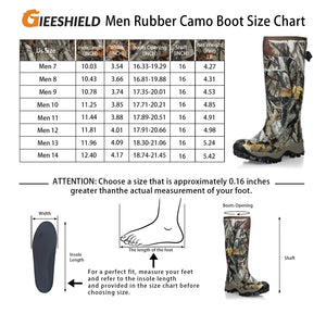 GIEESHIELD Rubber Boots for Men & Women – Ultra-Light Waterproof 6mm Neoprene Insulated Boots with Anti-Slip Sole, Warm Hunting & Rain Boots for Farming, Snow, Mud