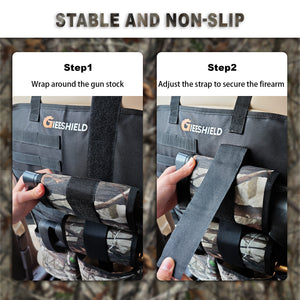 Truck Gun Rack（Set of 2）, Seat Back Gun Rack with Adjustable Straps, 600D Oxford Cloth, Universal Rifle Holder, PVC Coated, Secure Storage Pockets for Hunting Gear, Easy to Install Vehicle Gun Rack