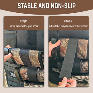 Truck Gun Rack（Set of 2）, Seat Back Gun Rack with Adjustable Straps, 600D Oxford Cloth, Universal Rifle Holder, PVC Coated, Secure Storage Pockets for Hunting Gear, Easy to Install Vehicle Gun Rack