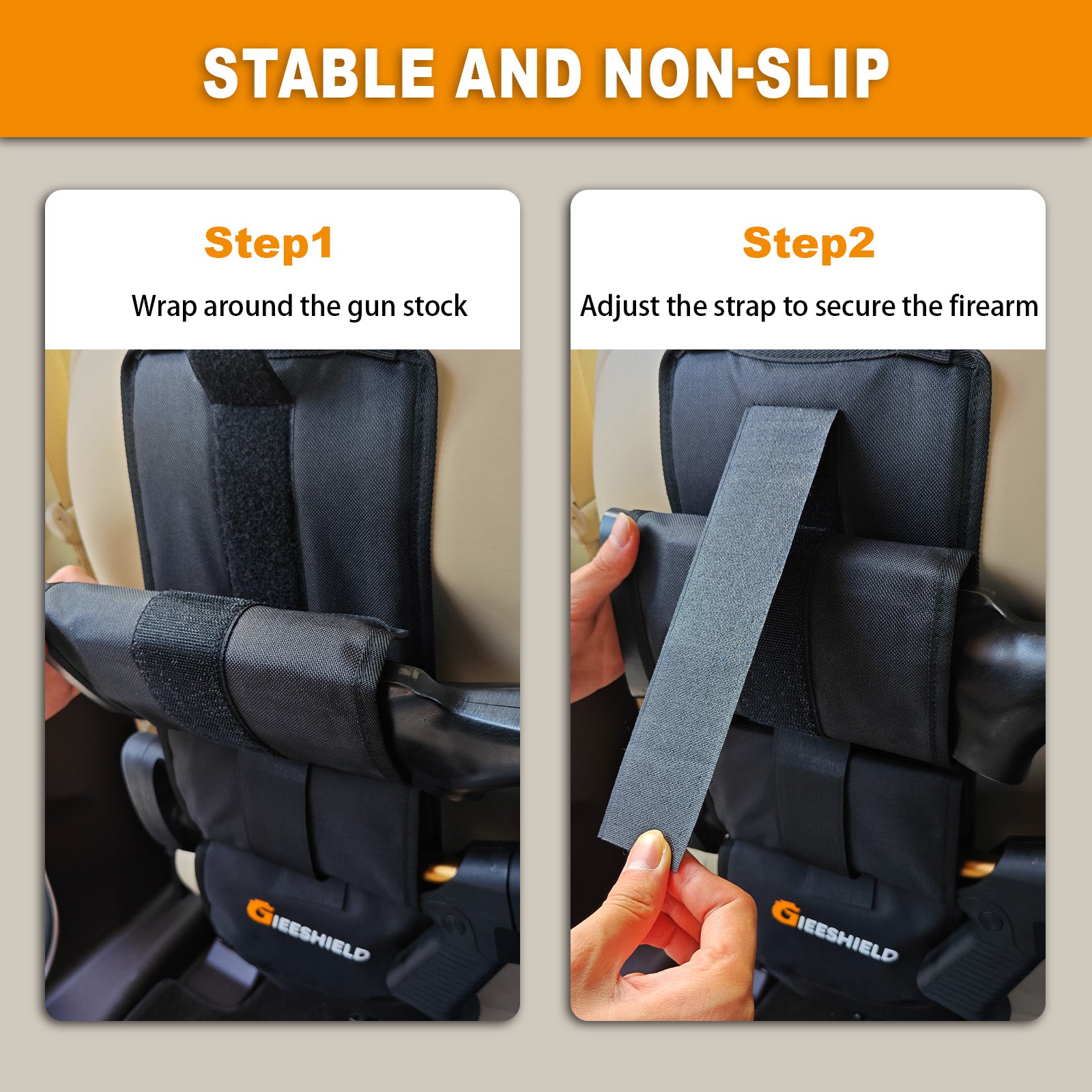 Truck Gun Rack（Set of 2）, Seat Back Gun Rack with Adjustable Straps, 600D Oxford Cloth, Universal Rifle Holder, PVC Coated, Secure Storage Pockets for Hunting Gear, Easy to Install Vehicle Gun Rack